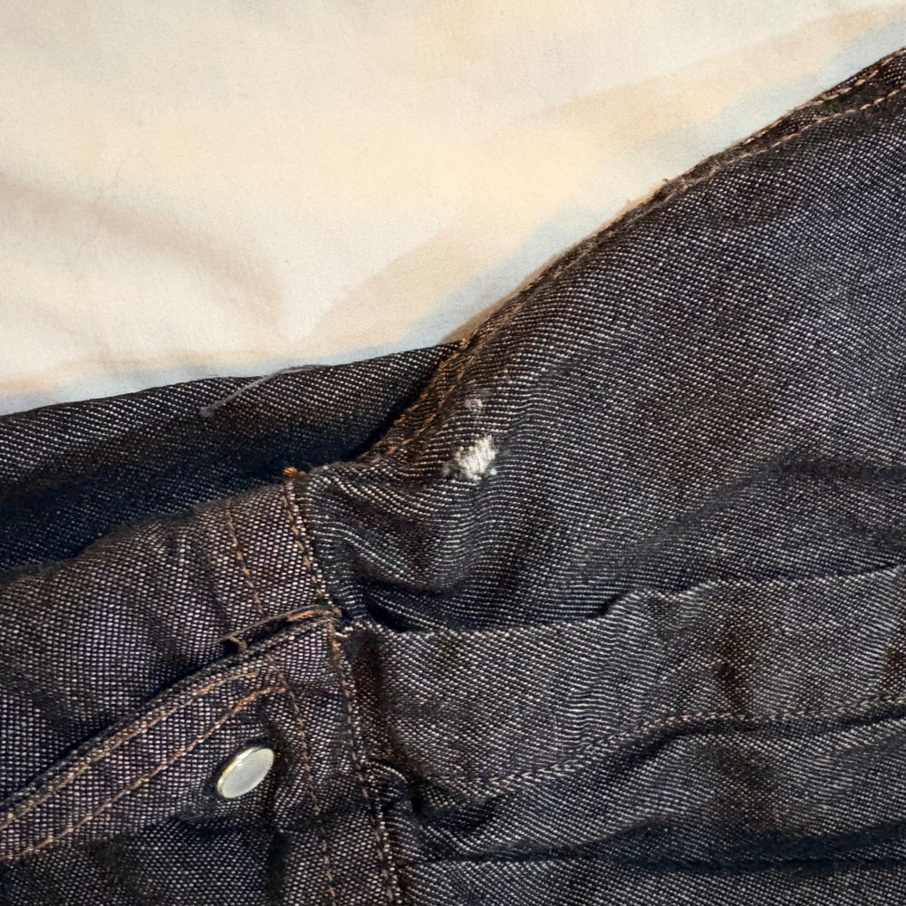 Ely Cattleman Mens‎ Western Pearl Snap Denim Shirt Dark Wash Long Sleeve Large - Picture 8 of 8